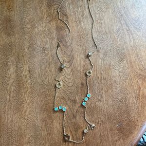 Kate Spade Blue and Gold Long Necklace